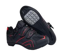 Scarpe da ciclismo da uomo e da donna, compatibili con Look Spd Spd-Sl Delta Lock Pedal, scarpe da equitazione, scarpe da mountain bike, compatibili con scarpe Peloton, taglie 37-46, Colore: rosso, 40