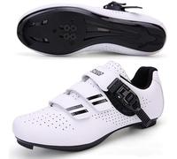 Scarpe da Ciclismo da Uomo E da Donna Scarpe da Bici da Corsa Comode E Antiscivolo Scarpe da Vélo da Allenamento Professionali Sneaker Unisex Traspiranti per Esterni E Interni-White-1||Numeric_41