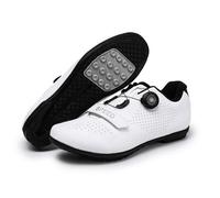 Scarpe da Ciclismo da Uomo E da Donna Scarpe da Ginnastica Antiscivolo per Bici da Corsa Scarpe Sportive Unisex con Suola in Gomma No-Lock per Interni Ed Esterni-White||Numeric_47