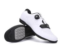 Scarpe da Ciclismo da Uomo E da Donna Scarpe da Ginnastica Traspiranti Antiscivolo Senza Bloccaggio Scarpe da Bicicletta con Suola in Gomma da Bike per Interni Esterni-White||Numeric_37