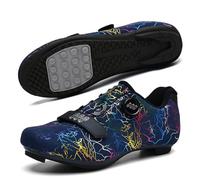 Scarpe da Ciclismo da Uomo E da Donna, Scarpe da Ginnastica Traspiranti per Esterni E Interni Scarpe da Bici Sneaker Comode con Suola in Gomma Antiscivolo E Lacci Girevoli-Dark Blue||Numeric_45