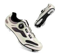 Scarpe da Ciclismo da Uomo E da Donna Scarpe da Mountain Bike MTB Scarpe da Ginnastica per Spin Indoor/Outdoor Sneaker da Bici Traspiranti E Antiscivolo per Mountain Bike-Beige||Numeric_44
