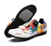 Scarpe da Ciclismo da Uomo E da Donna Semplici Scarpe da Bici da Strada E Mountain Bike Traspiranti E Antiscivolo Scarpe da Bicicletta Senza Bloccaggio per Interni Ed Esterni-White||Numeric_46