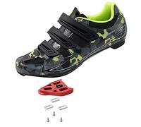 Scarpe da ciclismo da uomo e donna con tacchetti Delta Look - compatibili con Peloton Shimano SPD & Look ARC Delta - perfette per bici da corsa su strada indoor, Verde scuro, 9.5 Women/8 Men