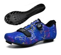 Scarpe da Ciclismo da Uomo E Donna Sneaker da Mountain Bike Traspiranti MTB da Interno Ed Esterno Scarpe da Bike Comode con Pedale Piatto Sneaker Unisex Leggere E Antiscivolo-Blue||Numeric_39