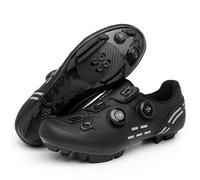 Scarpe da Ciclismo MTB Uomo E Donna, Scarponi da Mountain Bike Professionali Comodo Outdoor, Unisex Scarpe da Bicicletta per Bici da Strada E Percorsi Fuoristrada-Black||Numeric_42