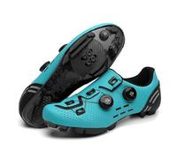 Scarpe da Ciclismo MTB Uomo E Donna, Scarponi da Mountain Bike Professionali Comodo Outdoor, Unisex Scarpe da Bicicletta per Bici da Strada E Percorsi Fuoristrada-Blue||Numeric_45