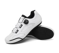 Scarpe da Ciclismo per Uomo E Donna, Scarpe da Bici Indoor E Outdoor con Suola in Gomma Antiscivolo, Traspiranti Sneaker da Bici Sportive Unisex-White||Numeric_45