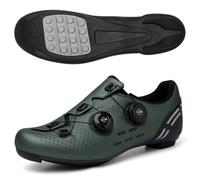 Scarpe da Ciclismo per Uomo E Donna, Scarpe da Bici Traspiranti E Antiscivolo Stile Sneaker con Suola in Gomma,per Ciclismo su Strada, Mountain Bike E Lezioni di Spin-Green||Numeric_45