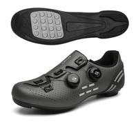 Scarpe da Ciclismo per Uomo E Donna, Scarpe da Bici Traspiranti E Antiscivolo Stile Sneaker con Suola in Gomma,per Ciclismo su Strada, Mountain Bike E Lezioni di Spin-Gray||Numeric_47