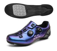Scarpe da Ciclismo per Uomo E Donna, Scarpe da Bici Traspiranti E Antiscivolo Stile Sneaker con Suola in Gomma,per Ciclismo su Strada, Mountain Bike E Lezioni di Spin-Purple||Numeric_42