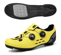 Scarpe da Ciclismo per Uomo E Donna, Scarpe da Bici Traspiranti E Antiscivolo Stile Sneaker con Suola in Gomma,per Ciclismo su Strada, Mountain Bike E Lezioni di Spin-Yellow||Numeric_41