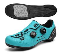 Scarpe da Ciclismo per Uomo E Donna, Scarpe da Bici Traspiranti E Antiscivolo Stile Sneaker con Suola in Gomma,per Ciclismo su Strada, Mountain Bike E Lezioni di Spin-Teal||Numeric_38