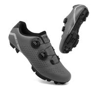 Scarpe da Ciclismo per Uomo E Donna, Sneaker da MTB Traspiranti E Antiscivolo, Scarpe Professionali da Mountain Bike con Chiusura A Rotella per Ciclismo Indoor, Outdoor E Spin-Gray||Numeric_43