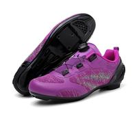 Scarpe da Ciclismo su Strada da Uomo E da Donna Scarpe da Bike da Corsa Traspiranti Scarpe da Spin per Bici da Esterno E Interno, Sneaker Unisex da Allenamento Comode E Pratiche-Purple||Numeric_45