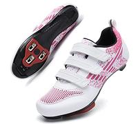 Scarpe da ciclismo unisex per bici da strada, compatibili con Peloton Shimano SPD, scarpe da equitazione per uomo e donna, 3 cinghie, tacchetti Delta preinstallati, per ciclismo al chiuso e all'aperto