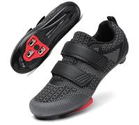 Scarpe da ciclismo unisex per bici da strada, compatibili con Peloton Shimano SPD, scarpe da equitazione per uomo e donna, 3 cinghie, tacchetti Delta preinstallati, per ciclismo al chiuso e all'aperto