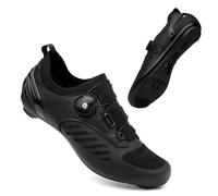 Scarpe da Ciclismo Unisex per Uomo E Donna, Sneakers da Strada Traspiranti E Antiscivolo con Lacci, Suola Comoda E Resistente,per Ciclismo Indoor E Outdoor-Black||Numeric_45