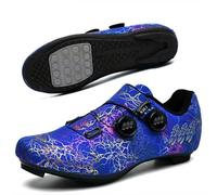 Scarpe da Ciclismo Uomo/Donna - Scarpe da Ginnastica Traspiranti per Interni Ed Esterni, Scarpe da Bici Antiscivolo, Sneaker con Pedale Piatto Senza Bloccaggio da Spin Comode-Blue||Numeric_46