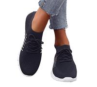 Scarpe Da Corsa Allacciate Scarpe Da Passeggio Ortopediche Da Donna Sneaker Slip-on for Tempo Libero Estivo Scarpe Da Corsa In Maglia Traspirante Sneaker Leggere Con Suola Morbida ( Color : Black , Si