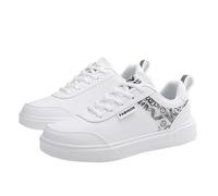 Scarpe da corsa da donna, alla moda, antiscivolo, con suola spessa, comode, per il tempo libero, traspiranti, per la corsa su strada, per attività all'aria aperta, per camminare, bianco, 37 EU