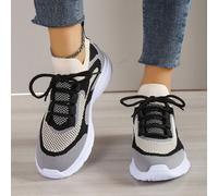 Scarpe da corsa da donna con lacci e blocchi di colore, adatte a leggings, scarpe da ginnastica sportive per esterni CN36,CN37,CN38,CN39,CN40,CN41,CN42,CN43Colore unicoTessuto