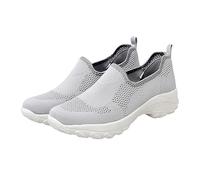 Scarpe da corsa da donna, estive, traspiranti, con plateau, Colore cenere chiaro, 35 EU