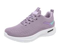 Scarpe da corsa da donna in rete cava con cuscino d'aria, con lacci, leggere, casual, da camminata, per attività all'aperto, fitness, assorbimento degli urti, antiscivolo, jogging, traspiranti, scarpe