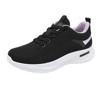 Scarpe da corsa da donna in rete cava con cuscino d'aria, con lacci, leggere, casual, da camminata, per attività all'aperto, fitness, assorbimento degli urti, antiscivolo, jogging, traspiranti, scarpe