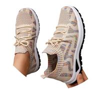 Scarpe da corsa da donna in rete, estive, da palestra, con cuscino d'aria, zeppa, comode, traspiranti, per camminata, allenamento, antiscivolo, con lacci, scarpe casual basse, scarpe da jogging a