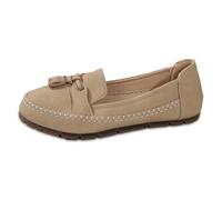 Scarpe da corsa da donna per il tempo libero per ogni occasione. Design slip-on alla moda con suola nappa per un comfort tutto il giorno. Perfetto per gite in primavera e in estate., beige., 38 EU