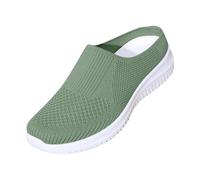Scarpe da corsa da donna, traspiranti, comode e comode, con schiena aperta, per il tempo libero, leggere, per principianti, alla moda, verde, 36 EU
