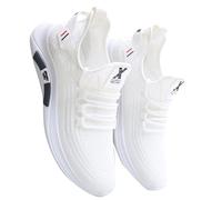 Scarpe da corsa da donna traspiranti, scarpe da ginnastica da donna, in rete, antiscivolo, comode da trekking, resistenti all'usura, leggere, per il tempo libero, bianco, 41 EU