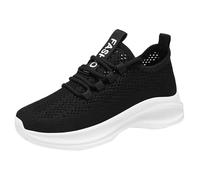 Scarpe da corsa da donna traspiranti suola morbida ortopedica in rete scarpe da passeggio leggere atletiche ortopediche da tennis scarpe da corsa su strada casual comode sneaker, Nero , 38 EU