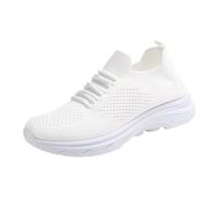 Scarpe da corsa, da donna, ultra comode, da ginnastica, leggere, da corsa, da tennis, da jogging, da fitness, traspiranti, in rete, bianco, 37