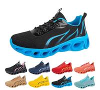 Scarpe da corsa da uomo e donna, con motivo a fiamma, per il tempo libero, antiscivolo, morbide, comode e resistenti all'usura, Blu, 45 EU