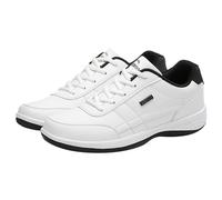 Scarpe da corsa da uomo in pelle traspirante scarpe da ginnastica atletiche da passeggio antiscivolo con lacci, scarpe sportive basse con supporto per arco plantare in memory foam, scarpe ortopediche