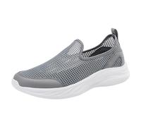 Scarpe da corsa da uomo modello alla moda maglia cava tinta unita semplici traspiranti comode quattro stagioni scarpe casual scarpe da uomo, grigio scuro, 39 EU