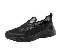Scarpe da corsa da uomo modello alla moda maglia cava tinta unita semplici traspiranti comode quattro stagioni scarpe casual scarpe da uomo, Nero , 39 EU