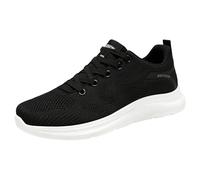 Scarpe da corsa da uomo, traspiranti, in rete, morbide, comode, per il tempo libero, antiscivolo, leggere, scarpe sportive eleganti e belle, nere, Nero , 44 EU