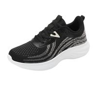 Scarpe da corsa estive, da donna, in rete, traspiranti, leggere, antiscivolo, morbide, da trekking, ammortizzate, Nero , 41 EU