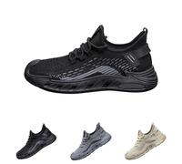 Scarpe da corsa in rete, da uomo, traspiranti, leggere, leggere, antiscivolo, morbide, da trekking, per escursioni rapide, estive, Nero , 40 EU