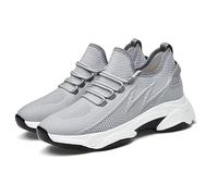 Scarpe da corsa invisibili in altezza, da uomo, traspiranti, leggere, antiscivolo, per attività all'aperto, fitness, scarpe da corsa su strada, 6/8/10 cm più grandi, Grigio 10 Cm, 48