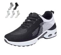 Scarpe da corsa ortopediche, scarpe da ginnastica ortopediche da donna, scarpe da tennis alla moda, con supporto per arco plantare, per alleviare il dolore alla fascite plantare, Nero , 42.5 EU