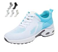 Scarpe da corsa ortopediche, scarpe da ginnastica ortopediche da donna, scarpe da tennis alla moda, con supporto per arco plantare, per alleviare il dolore alla fascite plantare, Blu, 42 EU