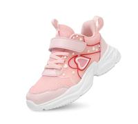 Scarpe da corsa per ragazze che si illuminano scarpe da ginnastica traspiranti in rete con chiusura ad anello antiscivolo casual calzature sportive per bambini dai 5 ai 14 anni, 01 rosa., 37 1/3 EU