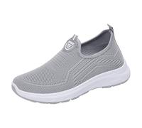 Scarpe da corsa, slip on da donna, traspiranti, da ginnastica, da corsa, da tennis, per il tempo libero, per la strada, per il fitness, il jogging, le scarpe sportive leggere, grigio., 37 EU