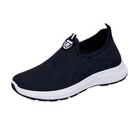 Scarpe da corsa, slip on da donna, traspiranti, da ginnastica, da corsa, da tennis, per il tempo libero, per la strada, per il fitness, il jogging, le scarpe sportive leggere, Blu marino, 36 EU