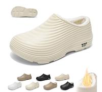 Scarpe da Cuoco Invernali Fuzzy Armadillo for Uomo Donna,Zoccoli Armadillo Impermeabili Antiscivolo,Scarpe Lavoro Calde Leggere Larghe for Chef Infermieri Giardini(B Beige,45 EU)