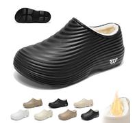 Scarpe da Cuoco Invernali Fuzzy Armadillo for Uomo Donna,Zoccoli Armadillo Impermeabili Antiscivolo,Scarpe Lavoro Calde Leggere Larghe for Chef Infermieri Giardini(B Black,45 EU)